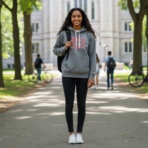 Unisex Brock University Badgers Hoodie Unisex Lady Man Size Small Gray